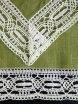 Скатерть квадратная зеленая со белым кружевом арт. 1с-967, 150х150 фото 3 — Samogon-sam.ru