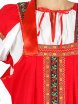 Русский народный костюм "Забава" для танцев льняной комплект красный сарафан и блузка XS-L фото 4 — Samogon-sam.ru