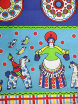 Скатерть "Дымковская игрушка", синяя без кружева, 150х250 фото 3 — Samogon-sam.ru