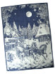 Полотенце "Зимняя тройка" синее без кружева, 50х70 фото 1 — Samogon-sam.ru