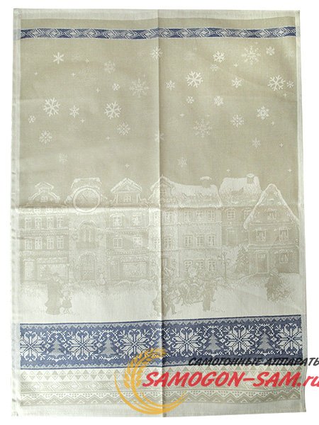 Полотенце "Новогоднее" бежевое без кружева, 50х70 фото 1 — Samogon-sam.ru