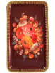 Жостовский поднос прямоугольный "Осенние цветы на красном фоне" малый, арт. 4025 фото 1 — Samogon-sam.ru