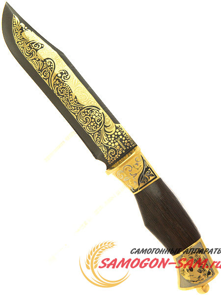 Нож Златоуст сувенирный "Тайга" в кожаных ножнах фото 1 — Samogon-sam.ru
