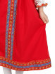 Русский народный костюм "Забава" для девочки льняной красный сарафан и блузка 7-12 лет фото 3 — Samogon-sam.ru